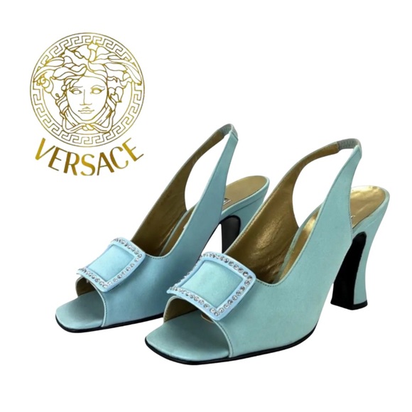 Versace Shoes - Versace Baby Blue Crystal Shoes